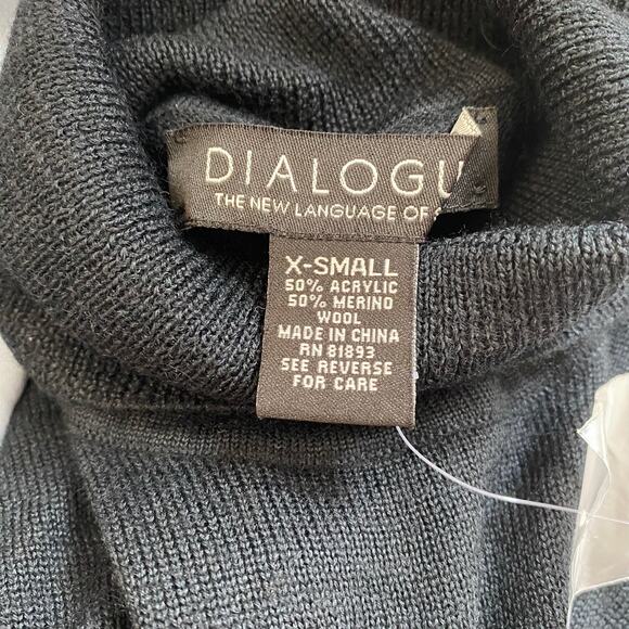 Dialogue XS Short Sleeve Turtleneck Classic Merino Blend Sweater Quiet Luxury‎ - Picture 4 of 5